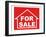 For Sale Sign-arrow123-Framed Art Print