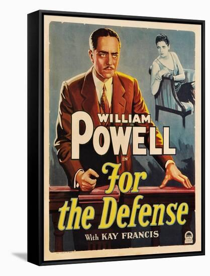 For the Defense, William Powell, Kay Francis, 1930-null-Framed Stretched Canvas