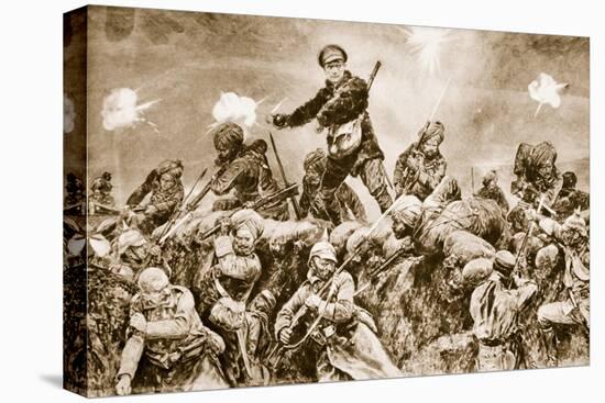 For the Glory of Raj: Indian Troops Charging the German Trenches at Neuve Chapelle-null-Stretched Canvas