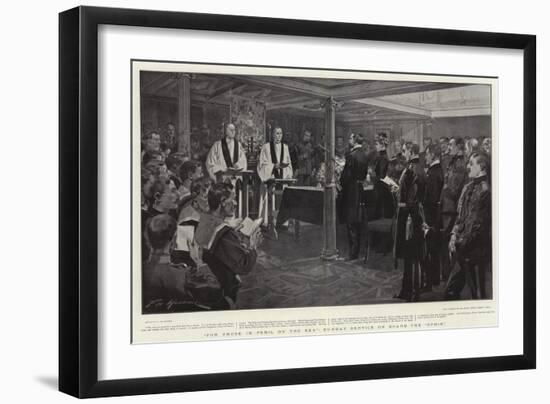 For Those in Peril on the Sea, Sunday Service on Board the Ophir-Frederic De Haenen-Framed Giclee Print