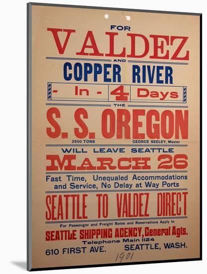 "For Valdex and Copper River", 1901-null-Mounted Giclee Print