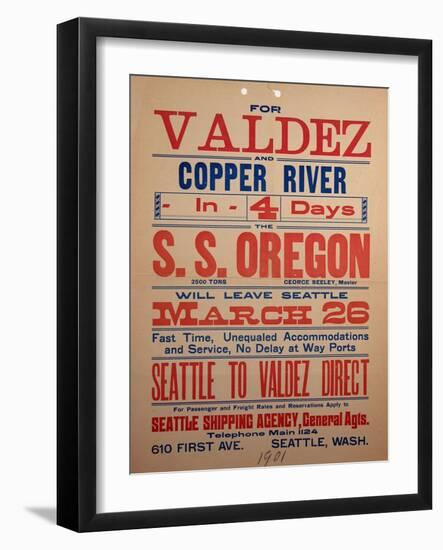 "For Valdex and Copper River", 1901-null-Framed Giclee Print