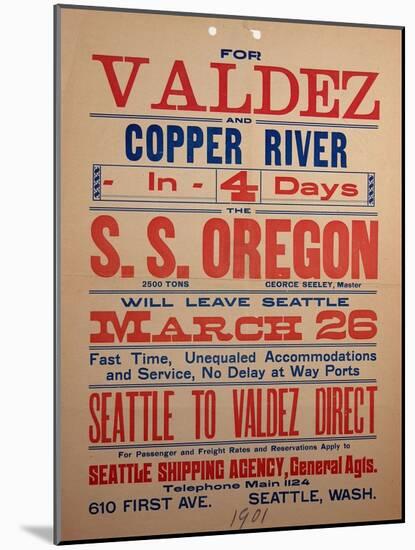 "For Valdex and Copper River", 1901-null-Mounted Giclee Print