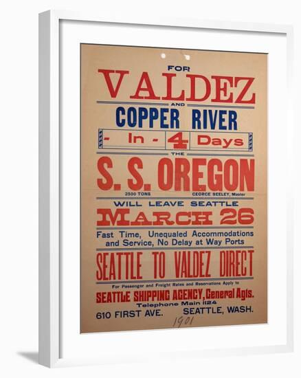 "For Valdex and Copper River", 1901-null-Framed Giclee Print