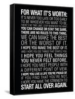 For What It's Worth Quote (Black) Motivational Poster-null-Framed Stretched Canvas