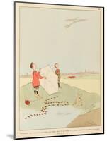 For Young Boys Flying Their Kites an Aeroplane Passing Overhead is an Inspiration-Joaquin Xaudaro-Mounted Art Print