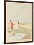 For Young Boys Flying Their Kites an Aeroplane Passing Overhead is an Inspiration-Joaquin Xaudaro-Framed Art Print