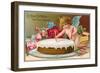 For Your Birthday, Cherub with Cake-null-Framed Art Print