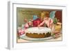 For Your Birthday, Cherub with Cake-null-Framed Art Print