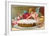 For Your Birthday, Cherub with Cake-null-Framed Art Print