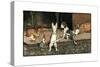 Forager the Puppy Joins the Other Animals by the Fire-Cecil Aldin-Stretched Canvas