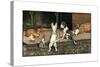 Forager the Puppy Joins the Other Animals by the Fire-Cecil Aldin-Stretched Canvas