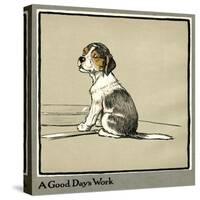 Forager the Puppy Sits by the Empty Plate-Cecil Aldin-Stretched Canvas