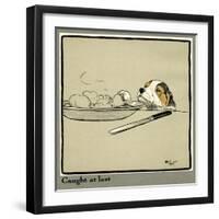 Forager the Puppy Sniffs at the Irish Stew-Cecil Aldin-Framed Photographic Print