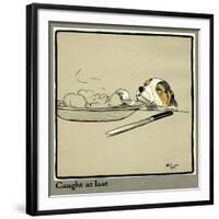 Forager the Puppy Sniffs at the Irish Stew-Cecil Aldin-Framed Photographic Print