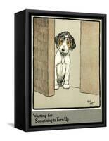 Forager the Puppy Waiting for More Food-Cecil Aldin-Framed Stretched Canvas