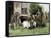 Foraging Confederate Soldiers Taking Homemade Pies from a Farmhouse during Morgan's Raid, c.1863-null-Framed Stretched Canvas