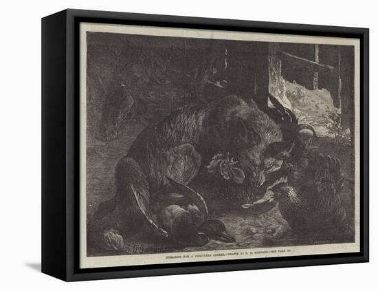 Foraging for a Christmas Dinner-George Bouverie Goddard-Framed Stretched Canvas