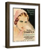 FORBIDDEN, Barbara Stanwyck, 1932-null-Framed Art Print