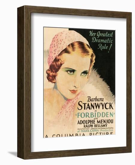 FORBIDDEN, Barbara Stanwyck, 1932-null-Framed Art Print