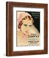 FORBIDDEN, Barbara Stanwyck, 1932-null-Framed Art Print