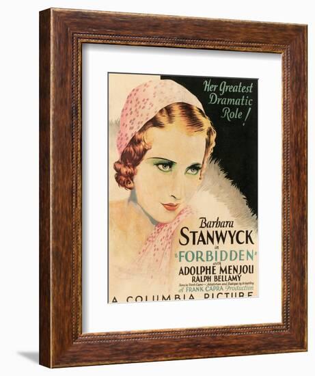 FORBIDDEN, Barbara Stanwyck, 1932-null-Framed Art Print