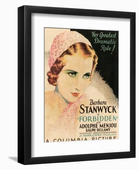 FORBIDDEN, Barbara Stanwyck, 1932-null-Framed Art Print