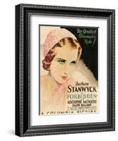 FORBIDDEN, Barbara Stanwyck, 1932-null-Framed Art Print