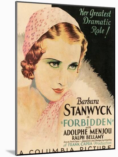 FORBIDDEN, Barbara Stanwyck, 1932-null-Mounted Art Print