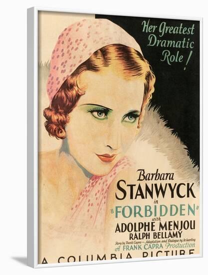 FORBIDDEN, Barbara Stanwyck, 1932-null-Framed Art Print