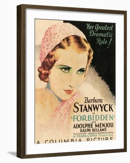 FORBIDDEN, Barbara Stanwyck, 1932-null-Framed Art Print