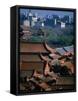Forbidden City and Modern Buildings in Distance, Beijing, China-Martin Moos-Framed Stretched Canvas