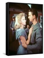 FORBIDDEN PLANET, 1956 directed by FRED M.WILCOX Leslie Nielsen and Anne Francis (photo)-null-Framed Stretched Canvas