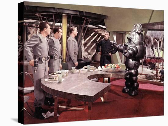 Forbidden Planet, Jack Kelly, Warren Stevens, Leslie Nielsen, Walter Pidgeon, Robby The Robot, 1956-null-Stretched Canvas