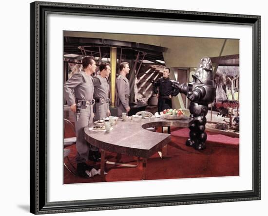 Forbidden Planet, Jack Kelly, Warren Stevens, Leslie Nielsen, Walter Pidgeon, Robby The Robot, 1956-null-Framed Photo