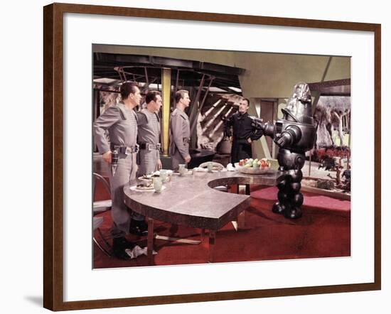 Forbidden Planet, Jack Kelly, Warren Stevens, Leslie Nielsen, Walter Pidgeon, Robby The Robot, 1956-null-Framed Photo