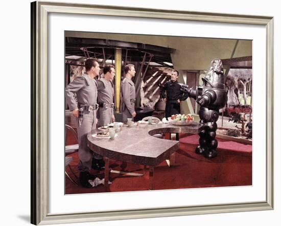 Forbidden Planet, Jack Kelly, Warren Stevens, Leslie Nielsen, Walter Pidgeon, Robby The Robot, 1956-null-Framed Photo