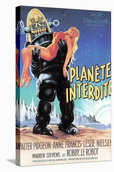 Forbidden Planet, Robby the Robot Holding Anne Francis, 1956-null-Stretched Canvas