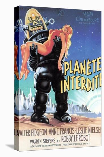 Forbidden Planet, Robby the Robot Holding Anne Francis, 1956-null-Stretched Canvas