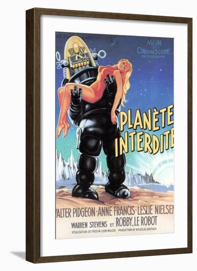 Forbidden Planet, Robby the Robot Holding Anne Francis, 1956-null-Framed Art Print