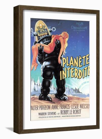 Forbidden Planet, Robby the Robot Holding Anne Francis, 1956-null-Framed Art Print