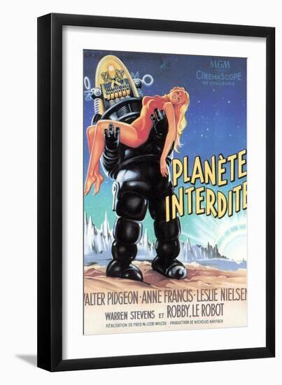 Forbidden Planet, Robby the Robot Holding Anne Francis, 1956-null-Framed Art Print