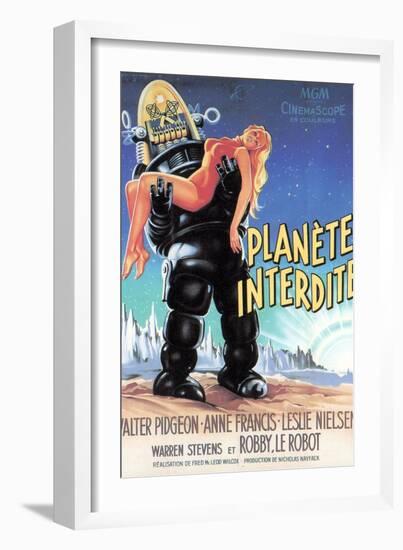 Forbidden Planet, Robby the Robot Holding Anne Francis, 1956-null-Framed Art Print