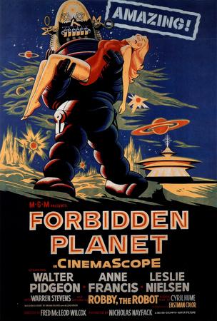 SCI FI Forbidden Planet Vintage Movie Poster CANVAS WALL ART PRINT ARTWORK 