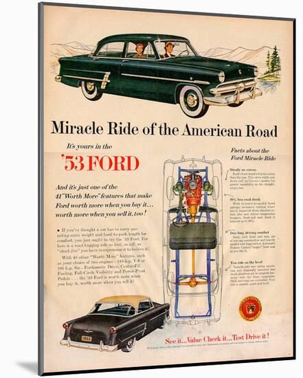 Ford 1953 Miracle Ride of The…-null-Mounted Art Print