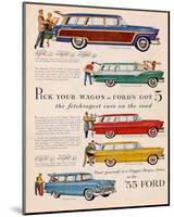 Ford 1955 Pick Your Wagon-null-Mounted Art Print