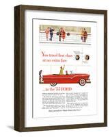 Ford 1955 - Travel First Class-null-Framed Art Print