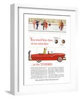 Ford 1955 - Travel First Class-null-Framed Art Print