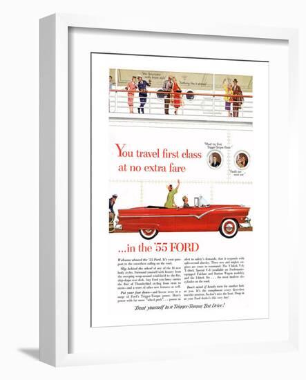 Ford 1955 - Travel First Class-null-Framed Art Print