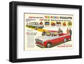 Ford 1958 `58 Ford Pickups-null-Framed Art Print